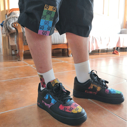 Juice Wrld Custom Shoes, Juice Wrld AF1 With Matching 999 Socks
